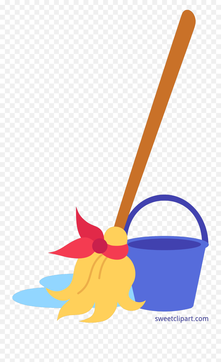 Mop Clipart Transparent Background - Mop And Bucket Vector Png,Bucket Transparent Background
