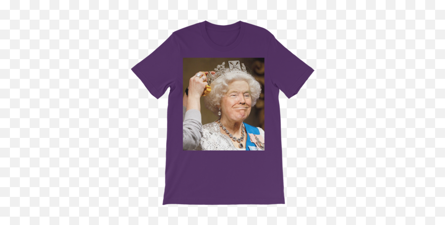 Donald Trump And Queen Elizabeth Face Swap Classic Kids T - Shirt Trump On The Queen Png,Trump Face Png