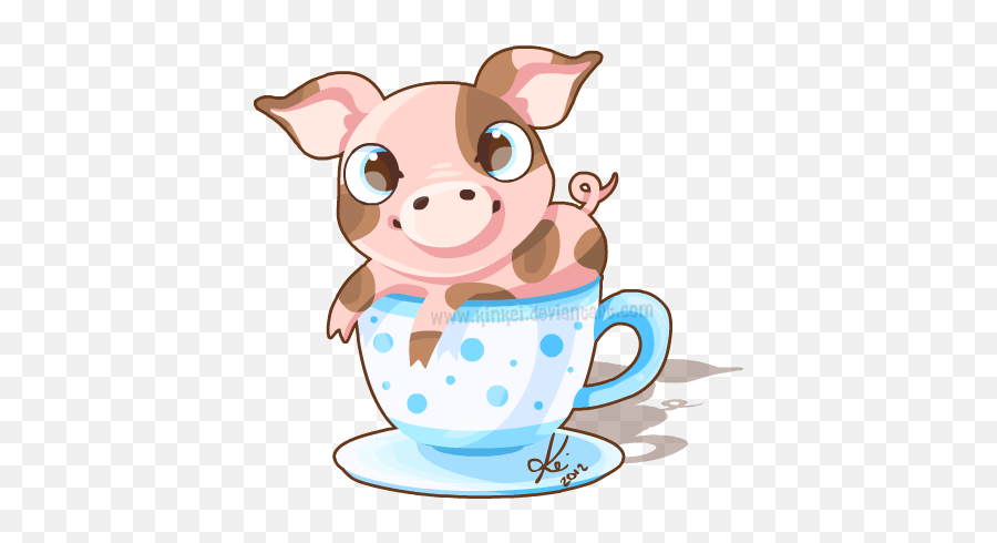 28 Collection Of Teacup Pig Clipart - Teacup Pig Cartoon Teacup Pig Drawing Png,Pig Clipart Png