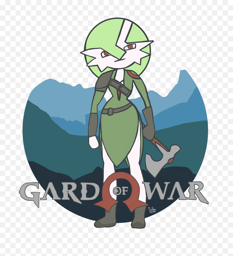 A Crossover Drawing I Made Of Gardevoir And Kratos Here Is - Cartoon Png,God Of War Kratos Png