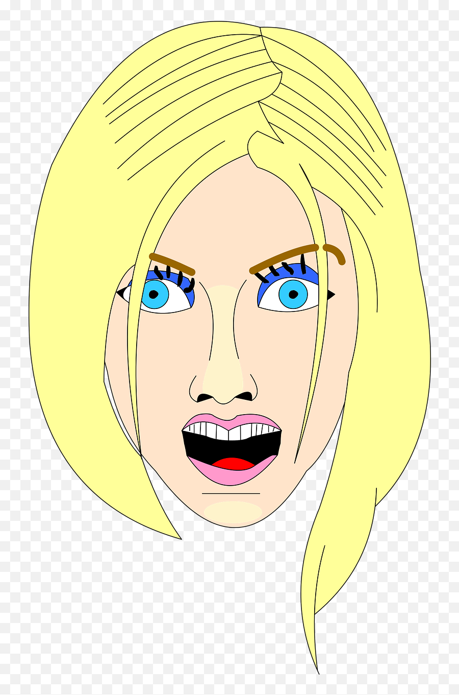 Girl Blonde Drawing - Free Vector Graphic On Pixabay Cartoon Png,Cartoon Lips Png