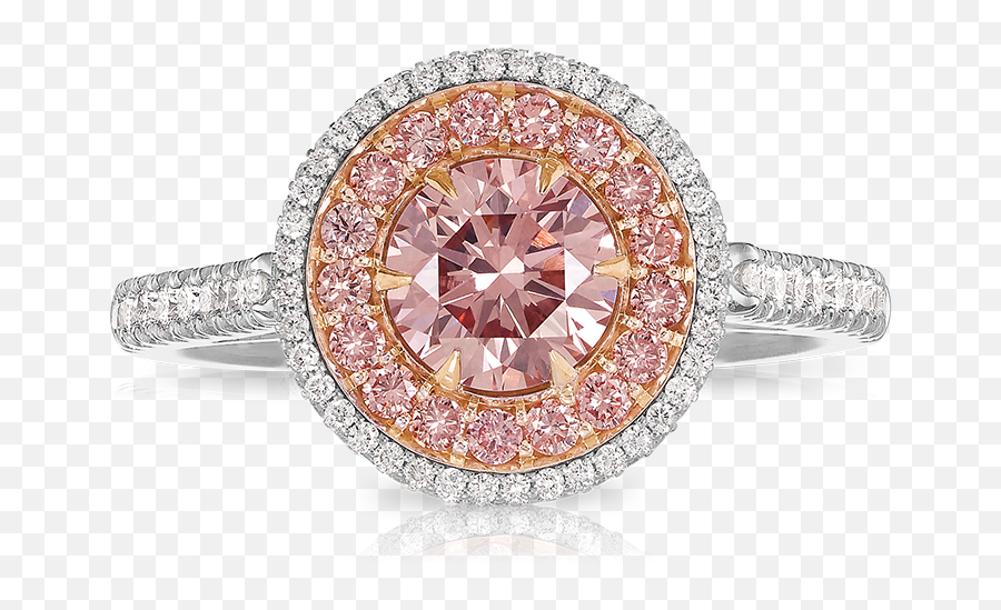 Argyle Pink Diamond Double Halo Vault Ring - Ring Png,Pink Diamond Png