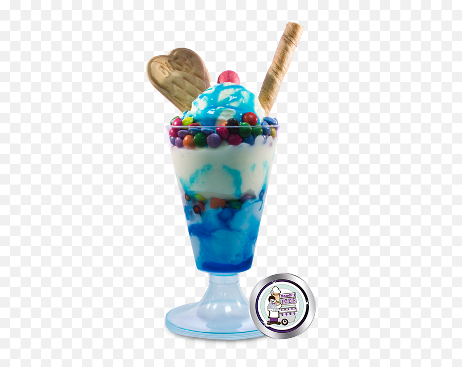 Blue Ice Cream Sundae Png Image With No - Blue Ice Cream Sundae,Ice Cream Sundae Png