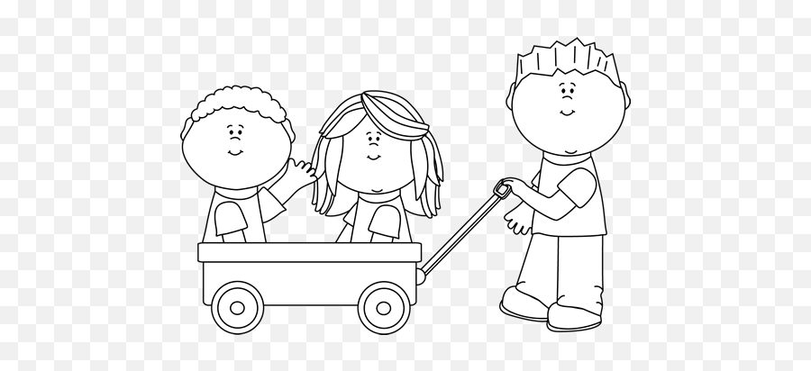 Kids Being Nice Png Transparent Nicepng Images - Black And White Image For Kids,Children Clipart Png