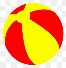 Strandball Beachball Ball Bright Red And Yellow Svg Vector - Pink Small png