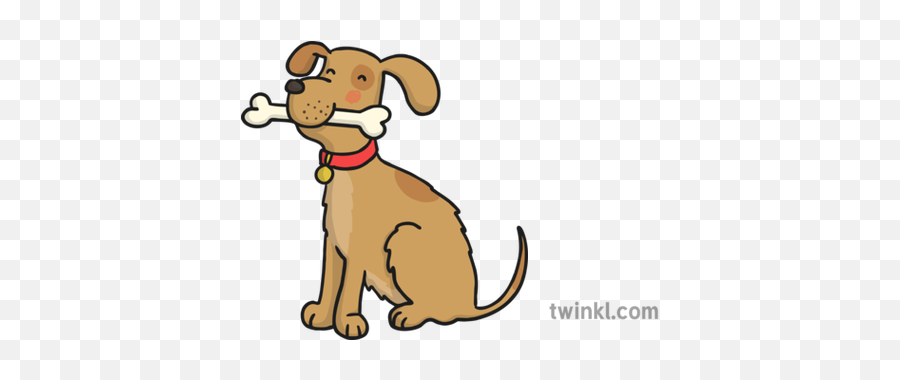 Dog With Bone Illustration - Dog With Bone Illustration Png,Dog Bone Png