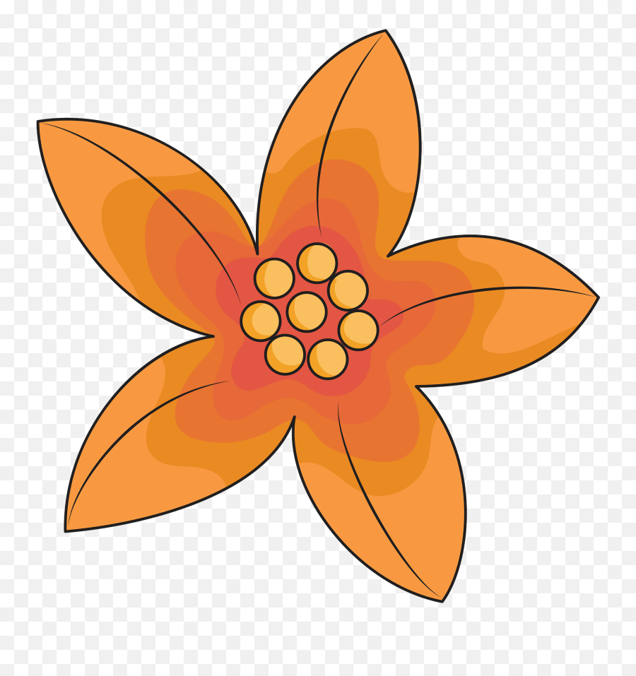 Orange Flower Clipart - Clipart Fleur Png,Orange Flower Png