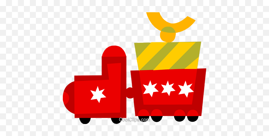 Toy Train Carrying A Present Royalty Free Vector Clip Art - Language Png,Toy Train Png