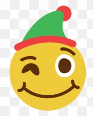 Winking Elf Hat Face Emoticon 2 - Emoji png