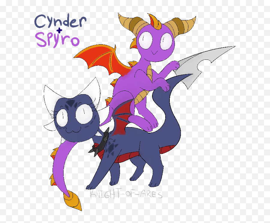 Download Hd Tiny Cynder Plus Spyro By Knight - Cartoon Dragon Png,Spyro Icon