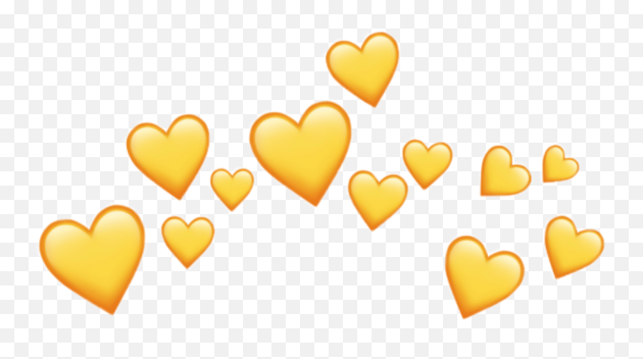 Download Hearts Sticker - Yellow Heart Emoji Crown Png Image Yellow Heart Crown Png,Hearts Emoji Png