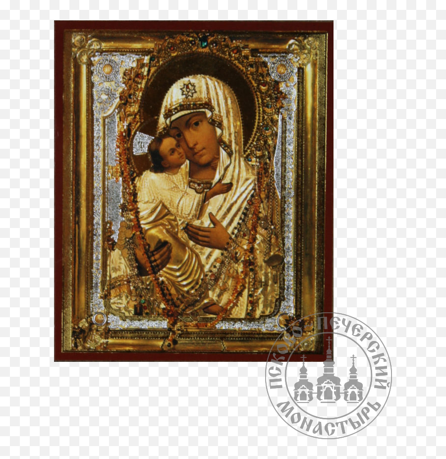 The Tenderness Icon Of Most Holy Theotokos Pskov - Pechory Picture Frame Png,Icon Of Theotokos