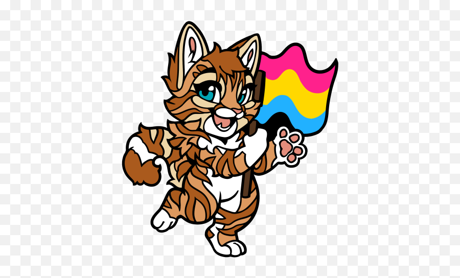 Fursona Pins - Pansexual Fursona Pins Pride Pals Png,Polysexual Flag Anime Icon
