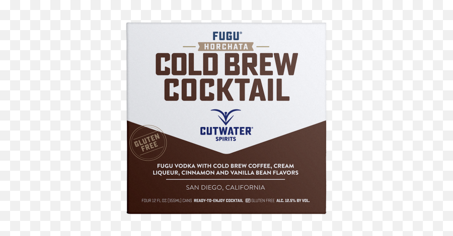 Cutwater Spirits Fugu Horchata Cold Brew Cocktail 4 Cans 12 Fl Oz - Poster Png,Horchata Png