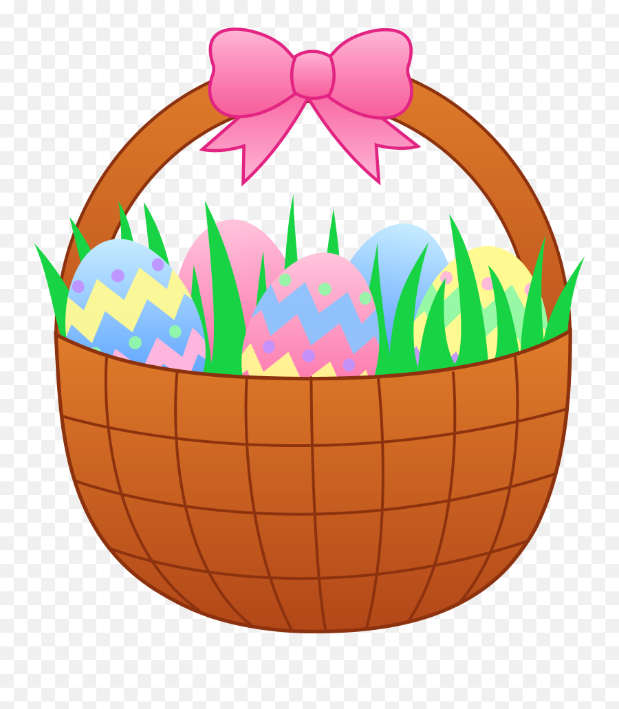 Orange Clipart Easter Egg Transparent - Cute Cartoon Easter Basket Png,Easter Egg Transparent