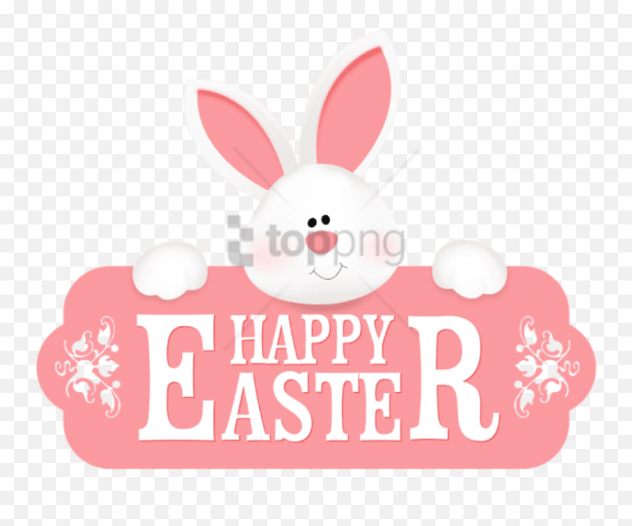 Bunny Png Clipart Image - Happy Easter Sign Clipart,Happy Easter Png
