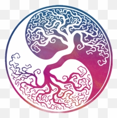Yin Yang Tree Life Wall Sticker - Chaos And Order png