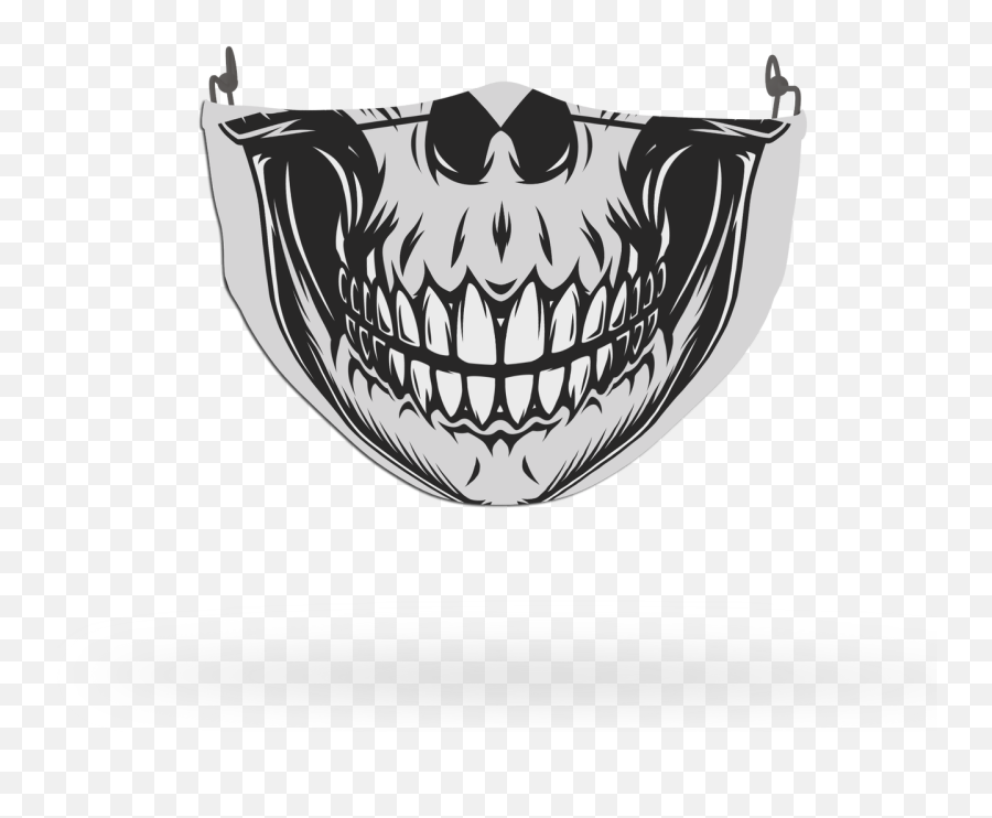 Black And White Skull Face Covering Print 1 - Emblem Png,White Skull Png