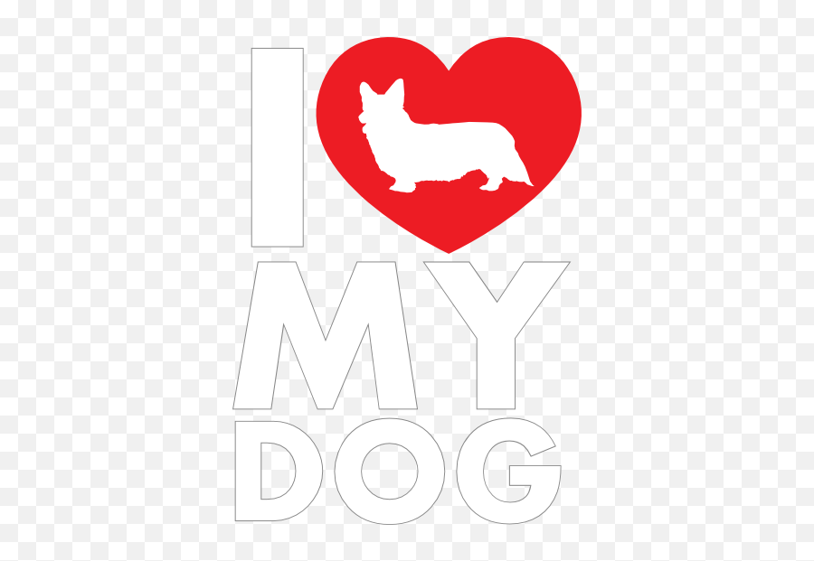 I Love My Welsh Corgi Text With Heart Sticker - Cardigan Welsh Corgi Png,Corgi Png