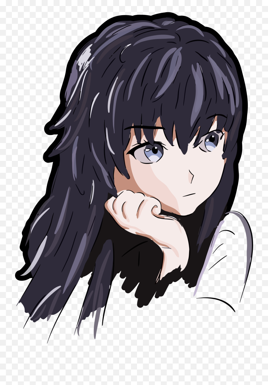 Library Of Anime Girl Vector Black And Whites Png Files - Anime Girl Icon Png,Anime Hair Transparent