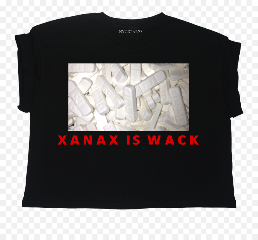 Xanax Is Wack Noir Crop Top - Active Shirt Png,Xanax Png