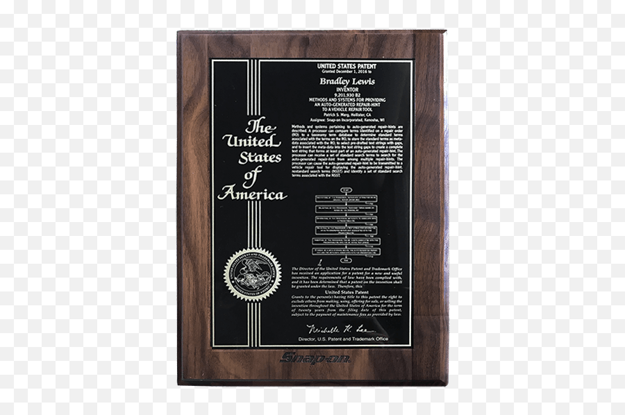 Ac Style Patent Award Plaque - Commemorative Plaque Png,Plaque Png