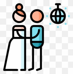Line And Color Bride Groom Dance Icon - Wedding Icons png