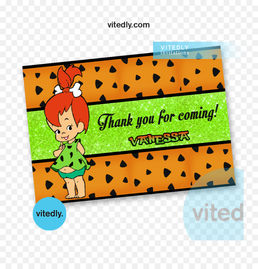 Pebbles Flintstone Birthday Invitation Flintstones Png Cute Christmas Icon