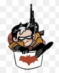 Freetoedit Cute Kawaii Chibi Batman Robin Sweet Food - Bat Family Png,Batman And Robin Png