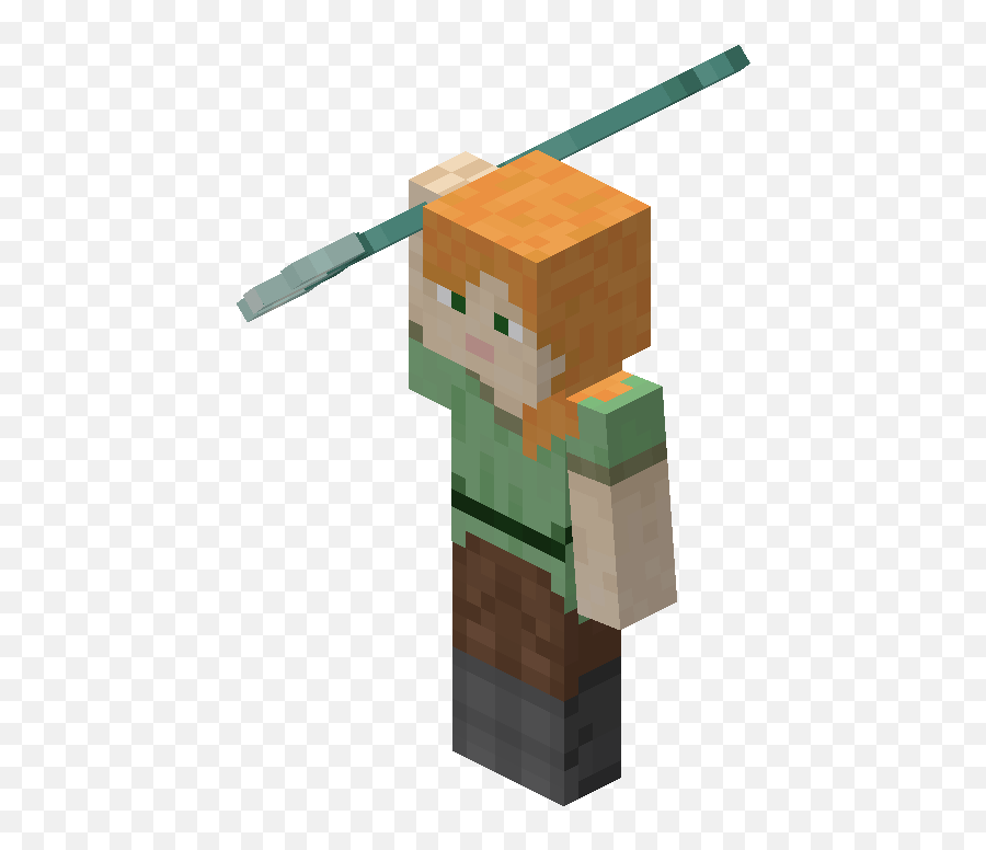 Alex Aiming With Trident - Alex Minecraft Steve Png,Trident Png