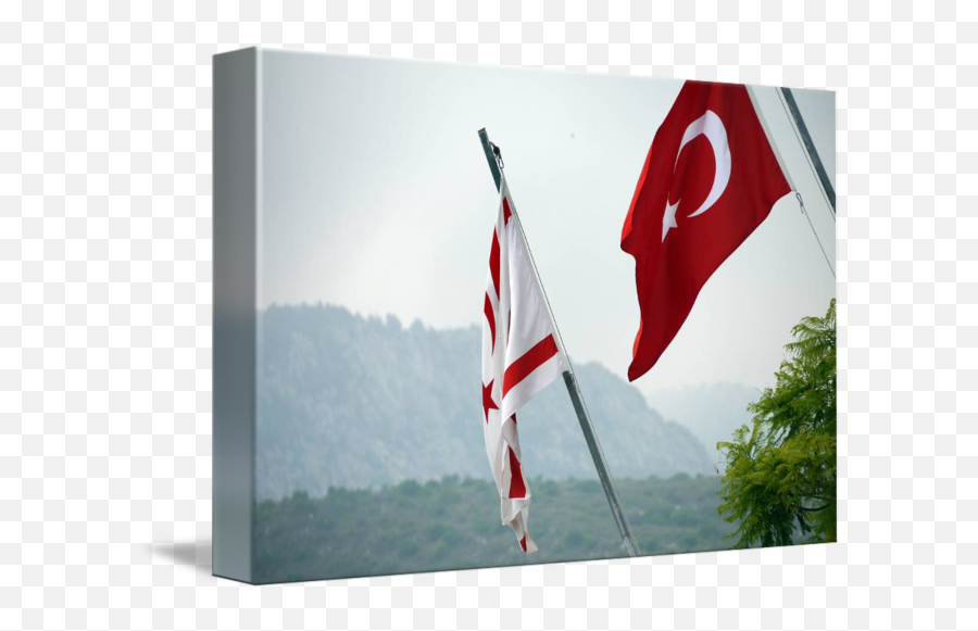 North Cyprian And Turkish Flag Flying Side By Mike Turner - Flag Png,Turkey Flag Png