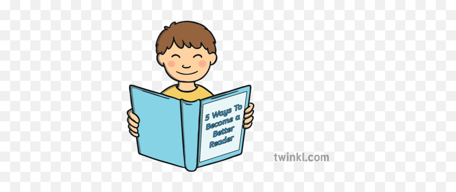 Boy Reading An Open Book English Read Books Ks1 Illustration - Family Twinkl Png,Open Books Png