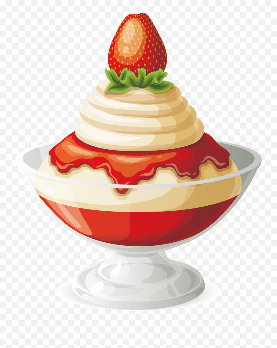 Strawberry Ice Cream Sundae - Ice Cream Png Vector,Ice Cream Sundae Png