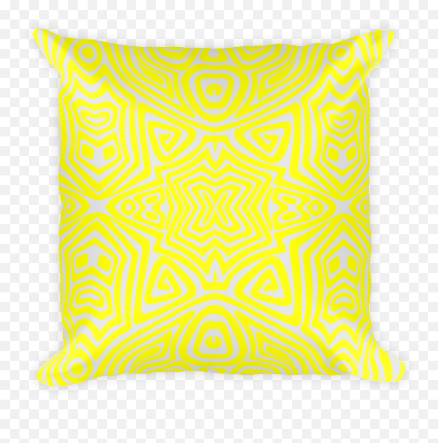 Square Pillow - Tribal Yellow Throw Pillow Full Size Png Decorative,Yellow Square Png