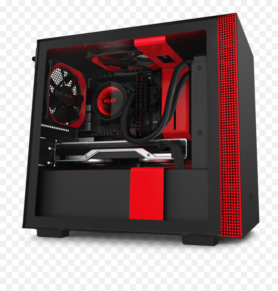 H210i Matte Black Red Nzxt - Kaihua Temple Png,Discord Honeycomb Icon
