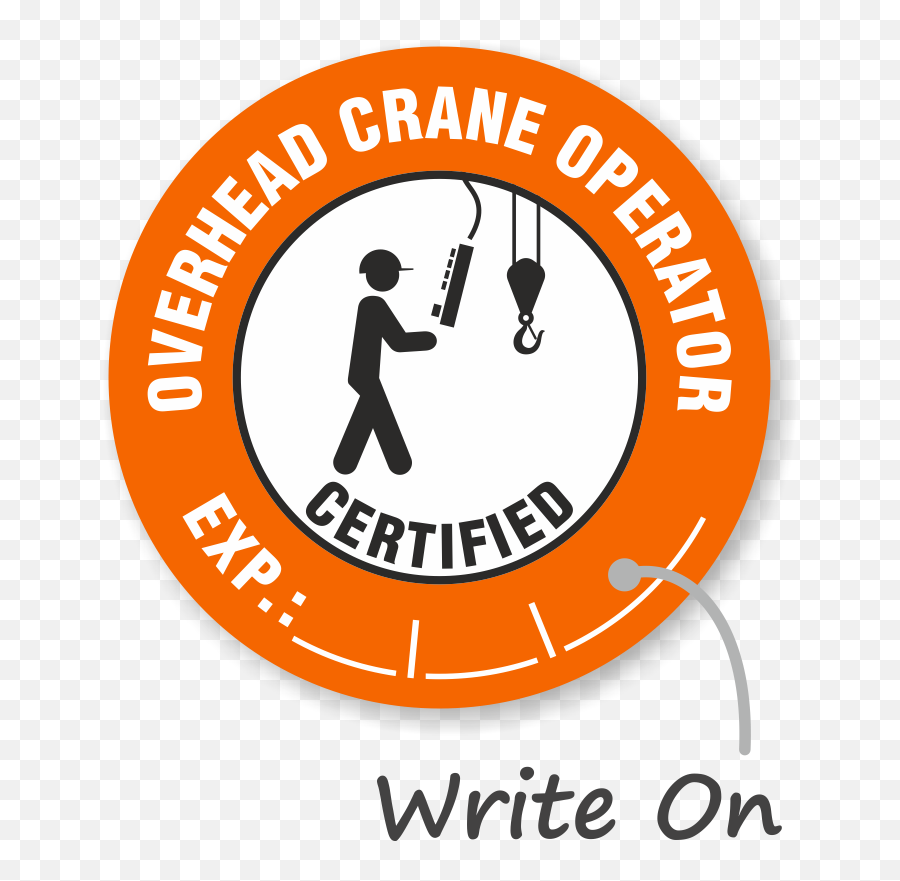 Certified Overhead Crane Operator Hard Hat Decals Signs Sku - Eot Crane Operator Sticker Png,Hard Hat Icon Png