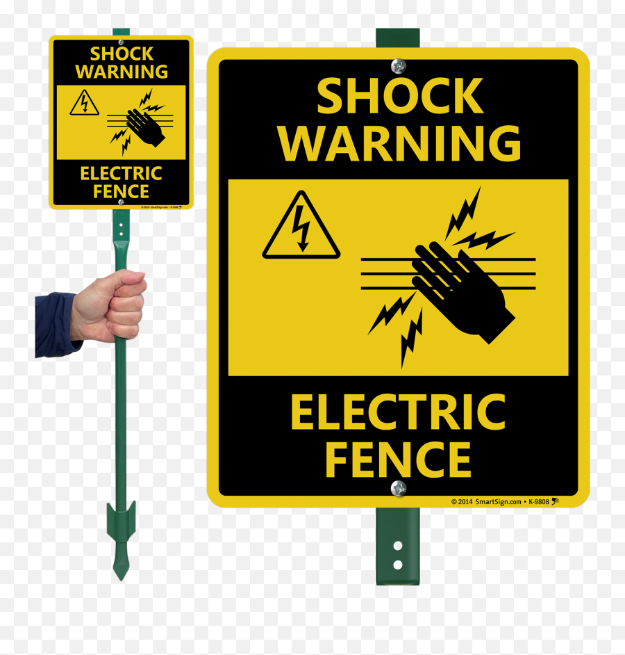 Electric Fence Signs Warning Fencing - Shock Warning Electric Fence Png,Electrical Hazard Icon