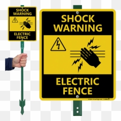 Electric Fence Signs Warning Fencing - Shock png