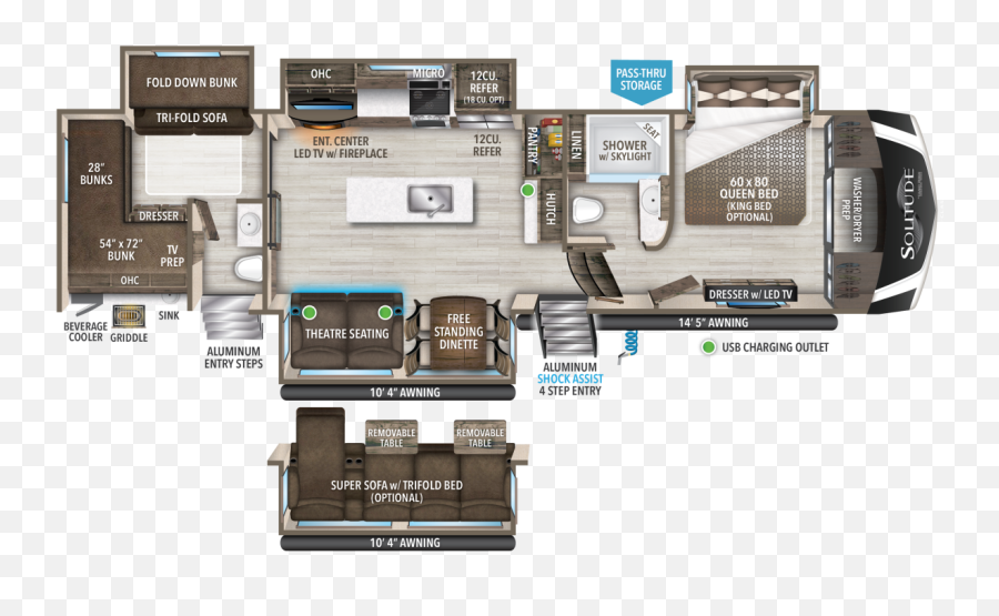 3740bh - R Grand Design Floor Plan Grand Design Solitude Fifth Wheel Png,Gear X Icon Price