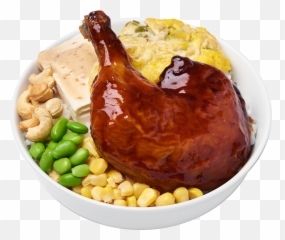 046 Roast Chicken Leg With Szechuan Mala Sauce Bento - Hendl Png,Turkey Leg Png