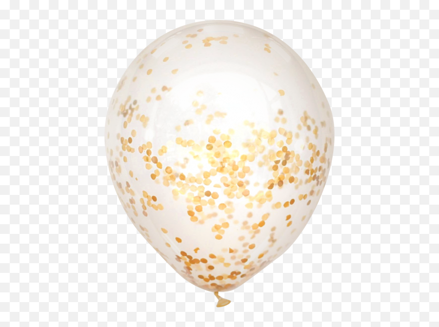 Gold Metallic Confetti Balloon - Confetti Balloon Silver Png,Gold Confetti Png
