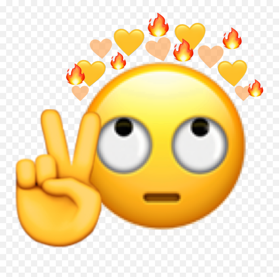 Emoji With Crown And Touch Up Hand Peace Png Annoyed Transparent