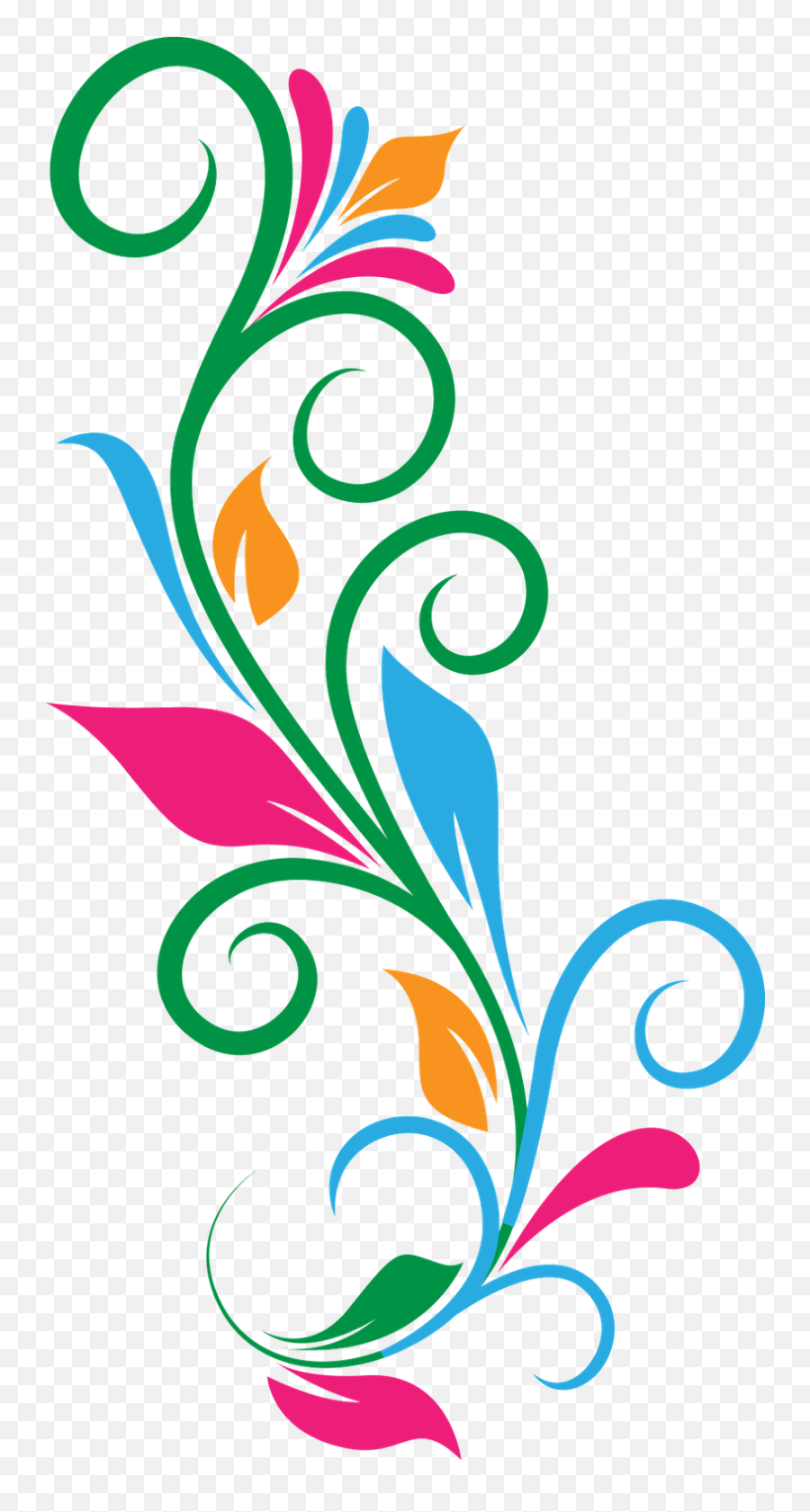Abstract Flower Cliparts - Flower Design Clipart Png Flower Side Border Design,Floral Pattern Png