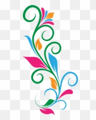 Abstract Flower Cliparts - Design Png Side Border