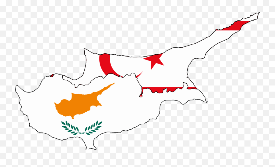 Turkey Flag - Northern Cyprus Flag Map Png Download Cyprus Map With Flags,Turkey Flag Png