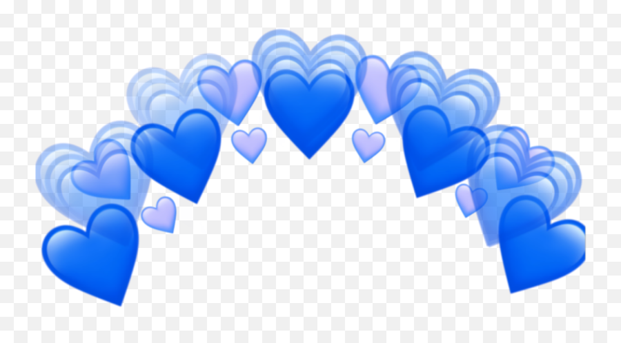 Blue Hearts Heartcrown Crown Headcrown Head Blueheartcr - Blue Heart Crown Transparent Png,Blue Heart Transparent Background