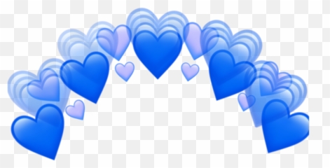 Blue Hearts Heartcrown Headcrown Blueheartcr - Blue Heart Crown Transparent png