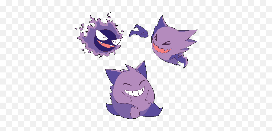 Laughing Gastly Haunter And Gengar For - Cute Gengar Haunter Gastly Png,Gastly Png