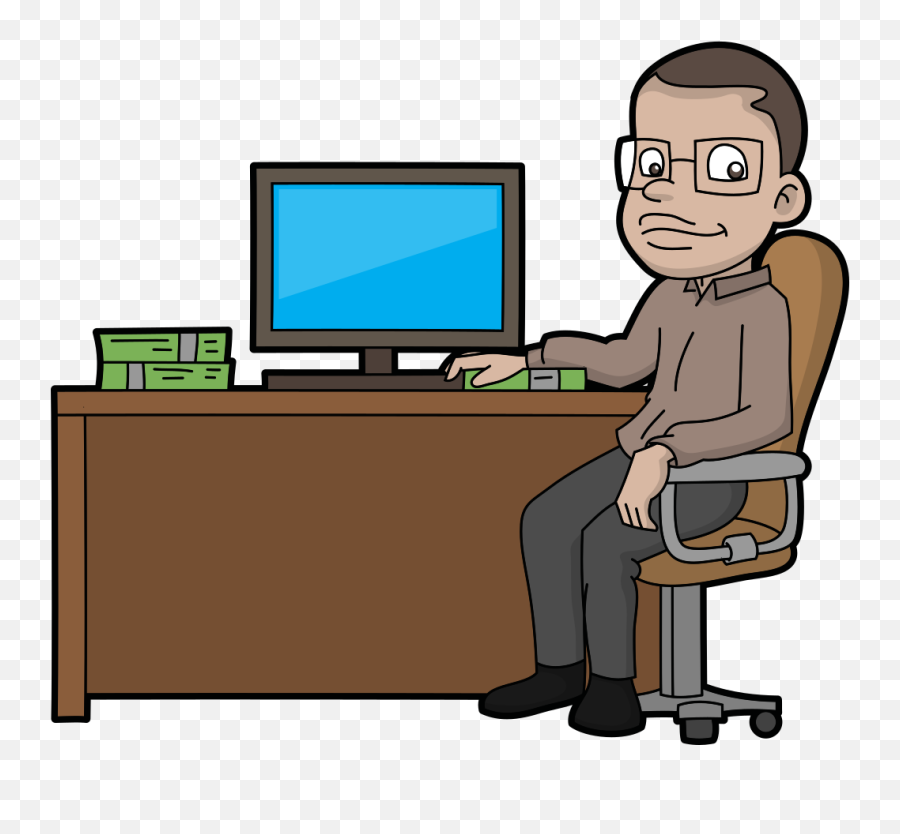 Make Money Online Png - Computer Nerd Png,Cartoon Computer Png