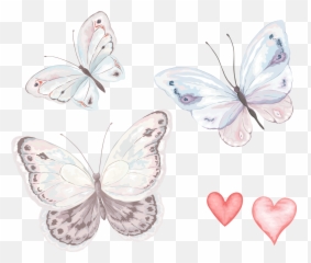 Download Watercolor Butterfly Fly Cartoon Hand - Painted Flying Pink png